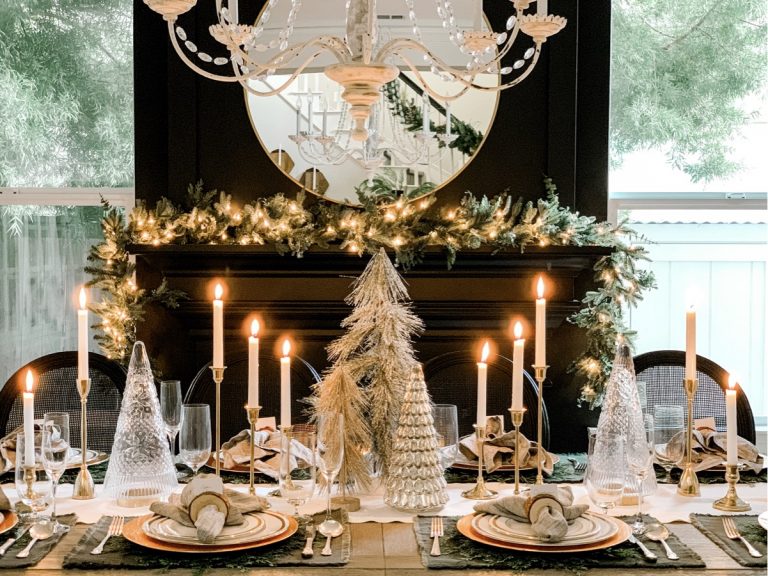 How to Create a Simple + Elegant Christmas Table Setting with minimal holiday decor