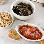 Homemade sauce and meatballs using beef, pork and veal